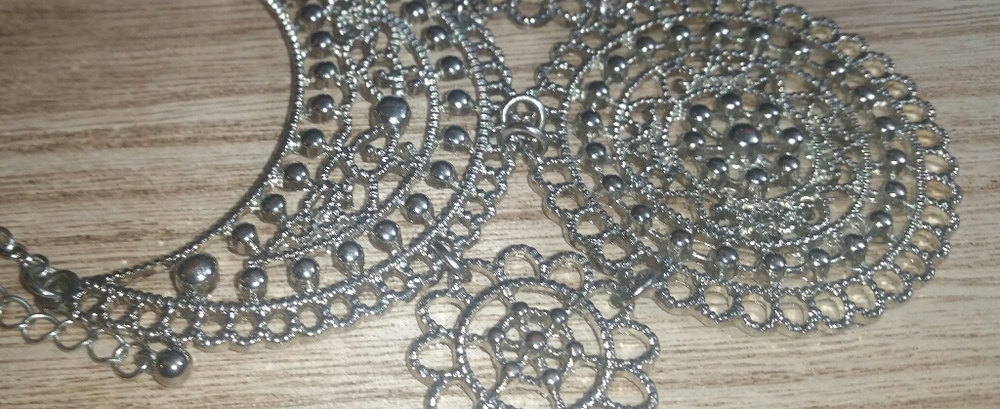 Boho Chic Silver Medallion Statement Necklace - image 6